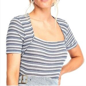 Free people stripe wild tee short sleeve top size small